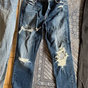 MOTHER Women's Distressed Blue Skinny Jeans